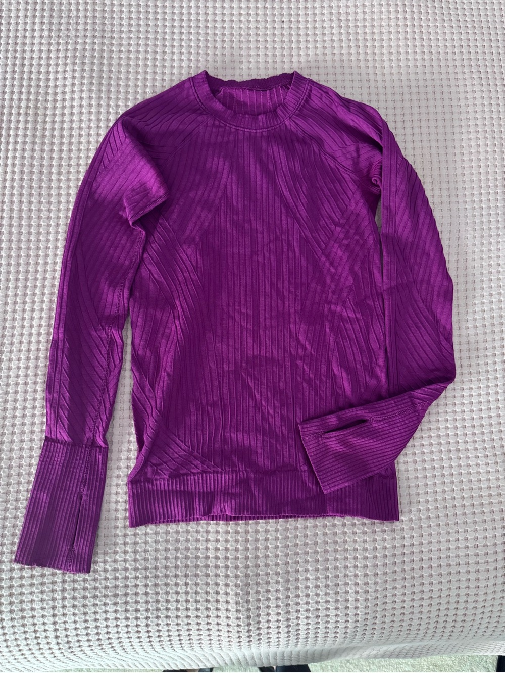 Purple Ribbed Long-Sleeve Women's Sweater-Lululemon- size 4